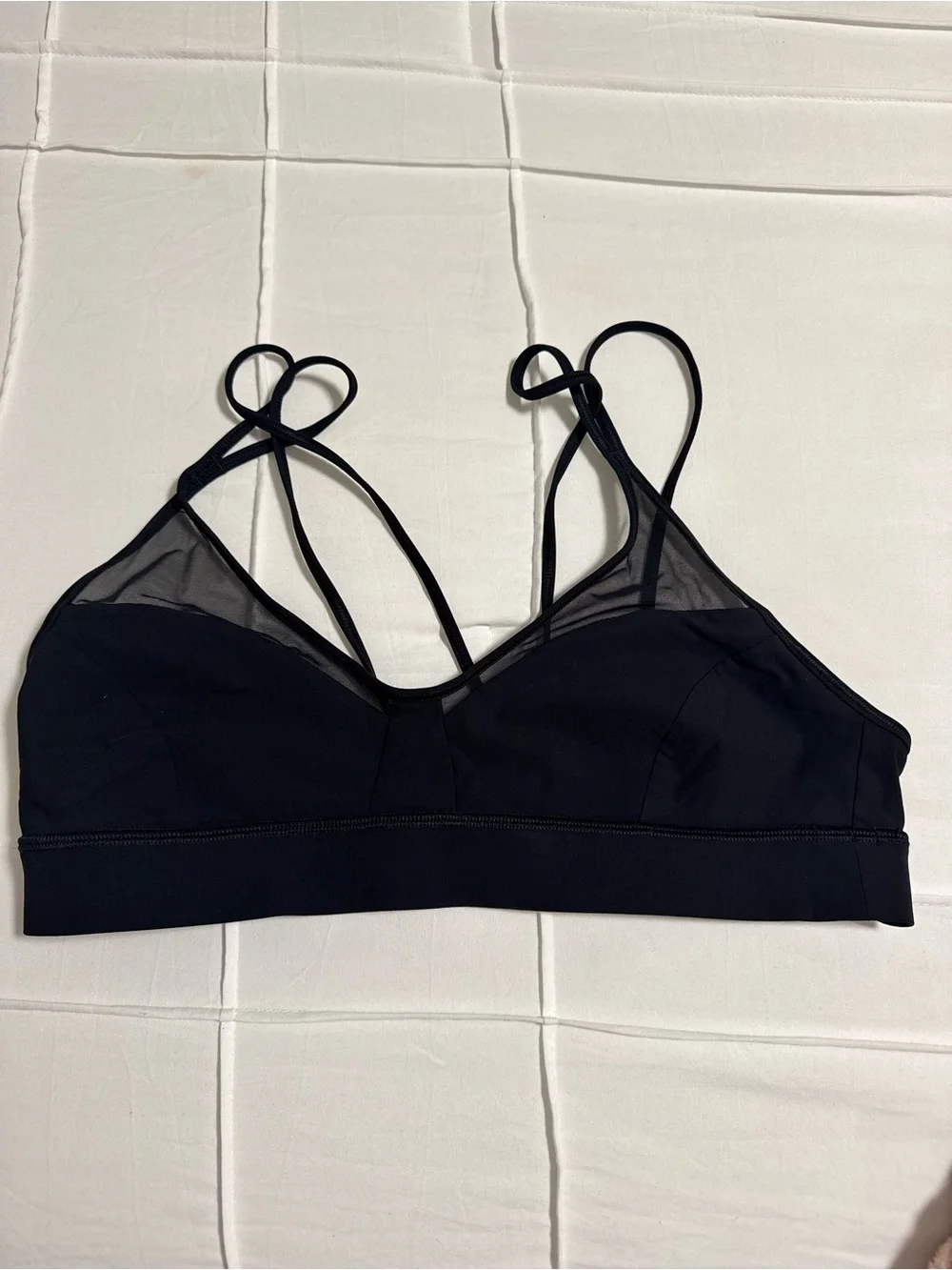 lululemon athletica Black Strappy Mesh Light-Feel Sports Bra